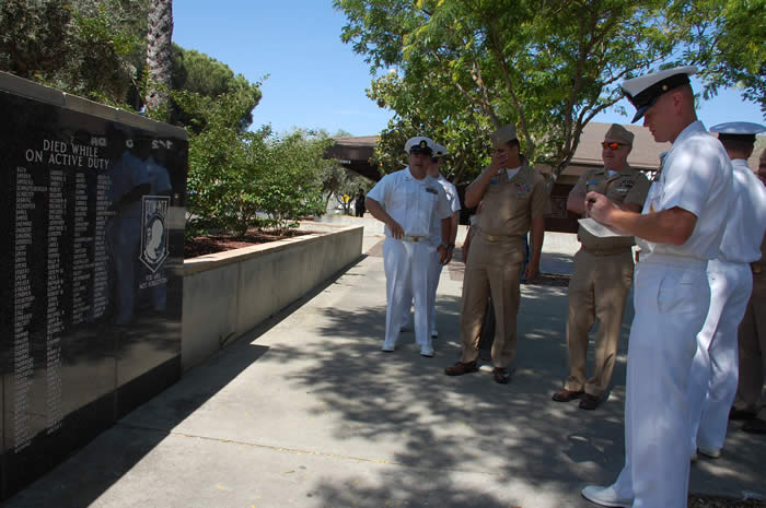 Active Duty Guests of the Kings County Memorial Ceremony looking at the Memorial wall