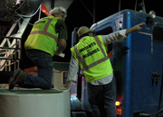 nightime inspections on a truck